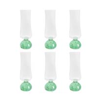 Conjunto De 6 Taças De Champanhe Em Vidro Base Esfera Verde 240Ml BTC Conjunto De 6 Taças De Champanhe Em Vidro Base Esfera Verde 240Ml BTC
