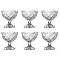 Conjunto de 6 Taças de Sobremesa Deli Diamond de Vidro 170ml - Lyor