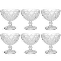 Conjunto de 6 Taças de Sobremesa Diamond de Vidro 250ml - Lyor