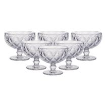 Conjunto de 6 taças de vidro de sobremesa Diamond transparente 310ml - Lyor