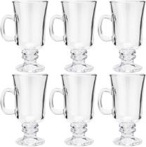 Conjunto De 6 Taças De Vidro Transparente Para Cappuccino 250ml - Lyor