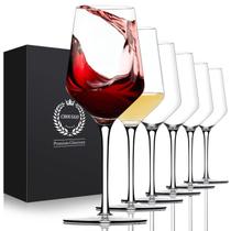 Conjunto de 6 taças de vinho Chouggo, cristal soprado à mão, 450 ml Conjunto de 6 taças de vinho Chouggo, cristal soprado à mão, 450 ml