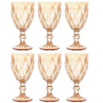 Conjunto de 6 Taças Diamond para Água de Vidro Âmbar Metalizado 325ml - Lyor Conjunto de 6 Taças Diamond para Água de Vidro Âmbar Metalizado 325ml - Lyor