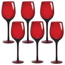 Conjunto de 6 Taças para Vinho 460ml Vidro Vermelha Cassandra