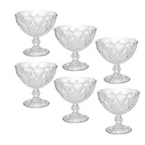 Conjunto de 6 taças sobremesa vidro diamond 310 ml casart Conjunto de 6 taças sobremesa vidro diamond 310 ml casart
