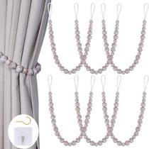 Conjunto de 6 talões de madeira Curtain Tiebacks KLOGTSIND para cortinas de janela Conjunto de 6 talões de madeira Curtain Tiebacks KLOGTSIND para cortinas de janela