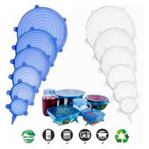 Conjunto de 6 tampas de silicone seladas e extensíveis anti-escoamento Conjunto de 6 tampas de silicone seladas e extensíveis anti-escoamento