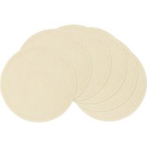 Conjunto de 6 tapetes americanos trançados redondos SHACOS para mesa de jantar de 38 cm