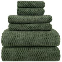Conjunto de 6 toalhas de banho YTYC grandes de microfibra verde supermacia Conjunto de 6 toalhas de banho YTYC grandes de microfibra verde supermacia