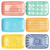 Conjunto de 6 Travessas Retangulares de Cerâmica K KitchenTour 21 cm Conjunto de 6 Travessas Retangulares de Cerâmica K KitchenTour 21 cm