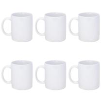 Conjunto De 6 Unidades De Canecas Brancas 330ml Em Porcelana Para Sublimação