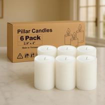 Conjunto de 6 velas Pillar Candles Ashlux White 56h Burning 7x10cm