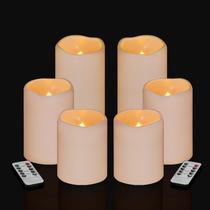 Conjunto de 6 velas sem chama Artmarry à prova d'água com controle remoto