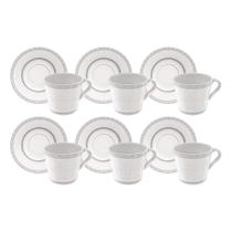 Conjunto de 6 Xicaras com Pires Porcelana 185ml Tramontina