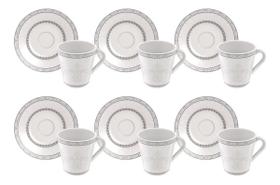 Conjunto de 6 Xicaras com Pires Porcelana 70ml Tramontina