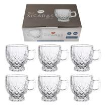 Conjunto De 6 Xícaras De Café Chá Luxo 150ML Modelo Anise - Jogo Xicara De Cha Canecas De Vidro