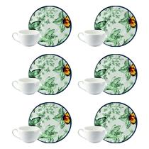 Conjunto de 6 Xícaras de Café com Pires Campestre Conjunto de 6 Xícaras de Café com Pires Campestre