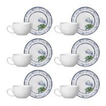 Conjunto de 6 Xícaras de Café com Pires em Cerâmica Valência 85ml - Alleanza Conjunto de 6 Xícaras de Café com Pires em Cerâmica Valência 85ml - Alleanza