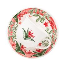 Conjunto De 6 Xícaras De Chá Biona Actual Jardim Tropical Cerâmica 200ml Com Pires Oxford