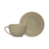 Conjunto de 6 xícaras de chá com Pires Split Taupe Alleanza