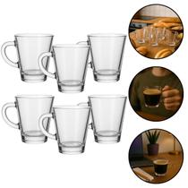 Conjunto de 6 Xícaras De Vidro Para Café Chá Nespresso 70ML Dolce Gusto Cappuccino