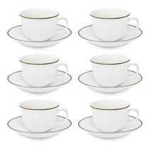 Conjunto de 6 Xícaras Grandes 240ml com Pires Flamingo Sofia