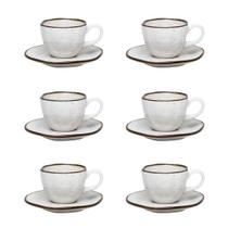 Conjunto de 6 Xícaras Pequenas 75ml Com pires Ryo Maresia Conjunto de 6 Xícaras Pequenas 75ml Com pires Ryo Maresia
