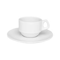 Conjunto de 6 Xícaras Pequenas 75ml Empilháveis Com Pires