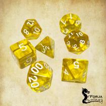Conjunto de 7 dados- Amarelo Translúcido - RPG Conjunto de 7 dados- Amarelo Translúcido - RPG