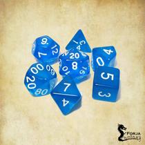 Conjunto de 7 dados- Azul Translúcido - RPG Conjunto de 7 dados- Azul Translúcido - RPG