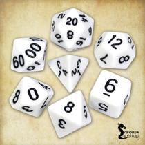 Conjunto de 7 dados- Branco - RPG