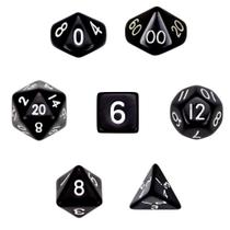 Conjunto de 7 Dados de RPG Preto Conjunto de 7 Dados de RPG Preto