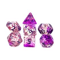 Conjunto De 7 Dados Estilo Cristal Multifacetados Para Jogos De Tabuleiro DND E RPG