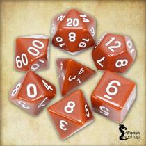 Conjunto de 7 dados- Marrom - RPG - T&G