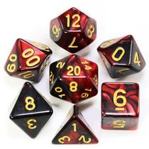 Conjunto de 7 dados- Mesclado Vermelho-Preto - RPG Conjunto de 7 dados- Mesclado Vermelho-Preto - RPG