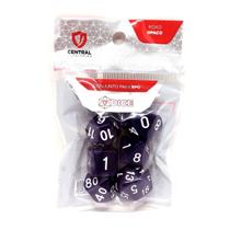 Conjunto de 7 Dados RPG Opaco Roxo e Branco Central