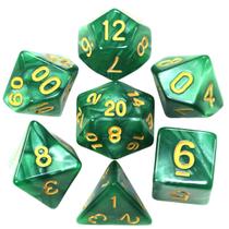 Conjunto de 7 dados- Verde Marmorizado - RPG