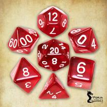 Conjunto de 7 dados- Vermelho translúcido - RPG Conjunto de 7 dados- Vermelho translúcido - RPG