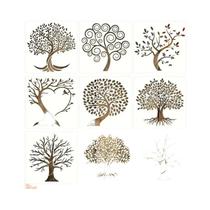 Conjunto De 7 Estênceis Reutilizáveis Árvore Da Vida: Moldes De Pintura Árvore Da Sabedoria Para