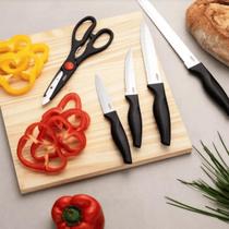 Conjunto De 7 Facas Preto Com Cepo Cross