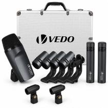 Conjunto De 7 Microfones Dinâmicos Com Fio Para Bateria Vedo Conjunto De 7 Microfones Dinâmicos Com Fio Para Bateria Vedo
