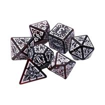 Conjunto De 7 Peças De Dados Clássicos Com Relevo De Runas Para Jogos De Tabuleiro TRPG E RPG