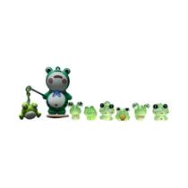 Conjunto De 7 Peças De Sapos De Desenho Animado Que Brilham No Escuro Para Decoração De Console Conjunto De 7 Peças De Sapos De Desenho Animado Que Brilham No Escuro Para Decoração De Console