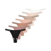 Conjunto De 7 Peças De Tanga Feminina Com Estampa De Leopardo E Cristais, Cintura Baixa, Macio,