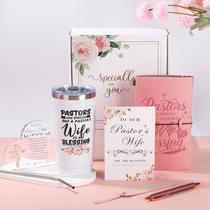 Conjunto de 7 peças Pastor Wife Gifts Splandiant Tumbler Journal de 20 onças
