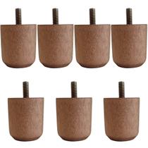 Conjunto de 7 Pés Baixos para Cama Box Kit Pé de Cama de Madeira 5cm Cor Mel Conjunto de 7 Pés Baixos para Cama Box Kit Pé de Cama de Madeira 5cm Cor Mel