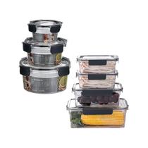 Conjunto de 7 recipientes de armazenamento de alimentos com tampas herméticas de 300 ml-1,4 L