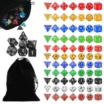 Conjunto De 70 Dados Poliédricos DND Com Bolsa Grande Com Cordão Para Jogos De RPG Dungeons And Conjunto De 70 Dados Poliédricos DND Com Bolsa Grande Com Cordão Para Jogos De RPG Dungeons And
