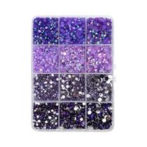 Conjunto De 7200 Peças De Strass De Resina Redondas De 3-5mm Com Base Plana Para Arte De Unhas E Conjunto De 7200 Peças De Strass De Resina Redondas De 3-5mm Com Base Plana Para Arte De Unhas E
