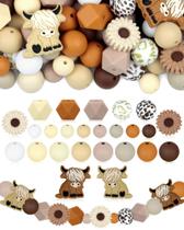 Conjunto de 76 unidades de silicone Crafting Beads FIVEIZERO Highland Cow